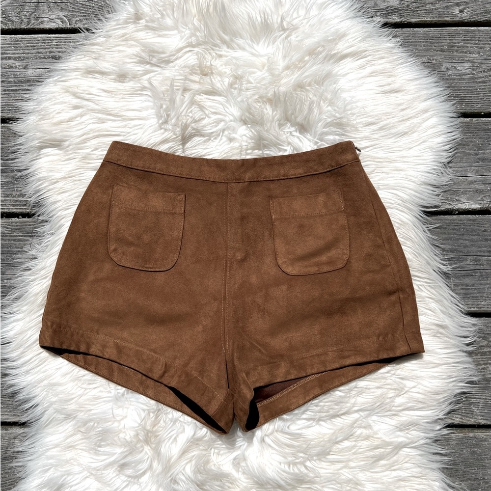 Hollister Suede Vegan Faux Leather Pocketed Shorts